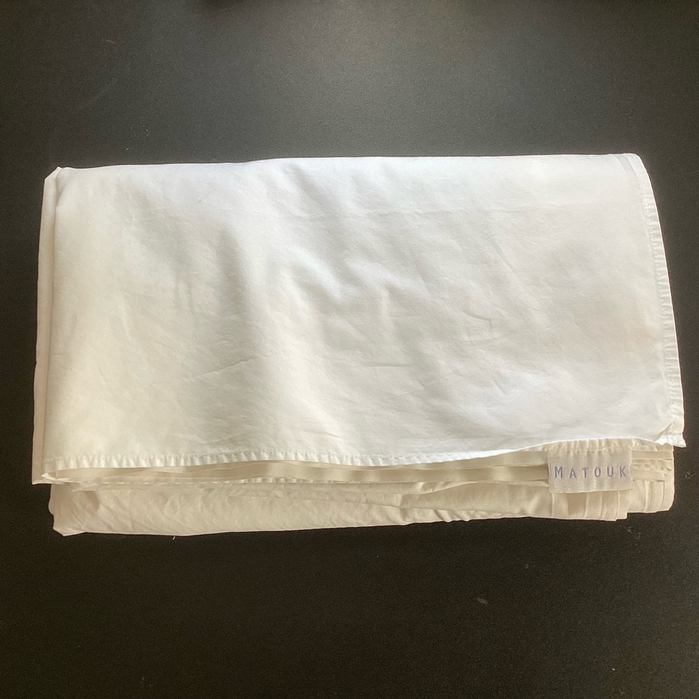 Matouk White Egyptian Cotton King Size Flat Sheet Preowned Portugal